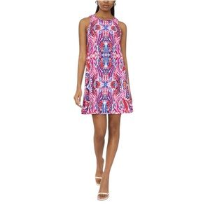 MSK Pink and Blue Patterned Mini Dress